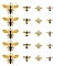 20Pcs 4 Style Alloy Rhinestone Pendants, with Enamel, Hornet & Bee, Golden, Mixed Color, 10x15mm, 5pcs/style