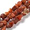 Raw Rough Natural Carnelian Beads Strands, Nuggets, 4~11x4.5~14.5x4.5~14.5mm, Hole: 0.8mm, about 41~43pcs/strand, 15.35~15.94''(39~40.5cm)