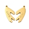 304 Stainless Steel Split Pendants, Left and Right, Couples Charms, Palm with Word Love You Charm, Golden, 24x11x2mm, Hole: 1.6mm, 2pcs/set