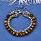 Natural Tiger Eye Round Beads Multi-strand Bracelets, Stainless Steel Cuban Link Chain Bracelets for Men Women, 8-5/8 inch(22cm)~9 inch(22.8cm)