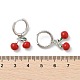 Серьги-кольца из вишневой латуни с эмалью EJEW-M077-14P-01-3