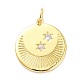 Латунные микропаве прозрачные подвески с фианитом ZIRC-L091-104G-1