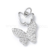 Подвески из латуни микропаве с фианитами и стеклом KK-F892-49P-01