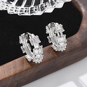 Серьги-кольца из латуни и стекла EJEW-Q014-23P