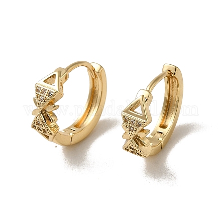 Серьга-кольцо KC из позолоченной латуни с микропаве и фианитами EJEW-L271-01KCG-07-1
