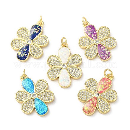 Латунные микропаве прозрачные подвески с фианитом KK-C045-29G-1