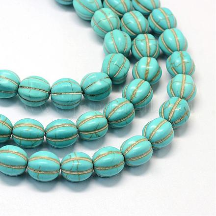 Синтетические нити бирюзовые шарика Gemstone TURQ-S282-20-1