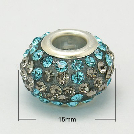 Cmолы Rhinestone Европейский бисером GPDL-C004-10S-1