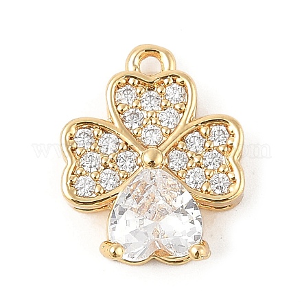 Латунные микропаве прозрачные кубические циркониевые подвески KK-R219-30G-1