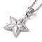 Non-Tarnish 304 Stainless Steel Pentagram Pendant Necklace for Women, Stainless Steel Color, 19.69 inch(50cm)