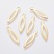 201 Stainless Steel Pendants, Horse Eye, Golden, 19.5x5.5x0.6mm, Hole: 1.2mm