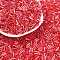 Transparent Colours Rainbow Glass Bugle Beads, AB Color, FireBrick, 6x1.8mm, Hole: 0.6mm