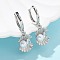 Shell Shape Brass Micro Pave Cubic Zirconia Hoop Earrings, with ABS Imitation Pearl, Rack Plating, Long-Lasting Plated, Lead Free & Cadmium Free, Platinum, 28.5x10.5mm