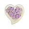 Heart Food Grade Eco-Friendly Silicone Beads, Lilac, 28x24mm