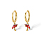 Sweet and Lovely S925 Sterling Silver Hoop Earrings, Golden, Umbrella