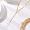 304 Stainless Steel Y-Shaped Cross Link Chain Necklaces, Virgin Mary Rosary Bead Necklaces for Women, Golden, 11.81 inch(30cm)