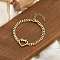 Brass Micro Pave Clear Cubic Zirconia Link Bracelets, Curb Chains Jewely for Women, Real 18K Gold Plated, Heart, 7-1/8 inch(18cm), Heart:  17.5x22x3mm