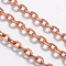 Iron Cable Chains, Unwelded, with Spool, Flat Oval, Cadmium Free & Nickel Free & Lead Free, Red Copper Color, 4x2.7x0.7mm, about 32.8 Feet(10m)/roll