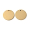 304 Stainless Steel Pendants, Stamping Blank Tag, Flat Round Charm, Real 18K Gold Plated, 19x1.3mm, Hole: 1.6mm