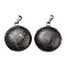Synthetic Turquoise Pendants, with 304 Stainless Steel Settings, Half Round/Dome, Stainless Steel Color, Black, 31x26x7mm, Hole: 8x3mm