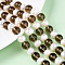 Transparent Glass Beads Strands, Round & Nuggets, with Natural Cultured Freshwater Pearl, Camel, 7.5~8mm, Hole: 1.2mm, Pearl: 6~8x6~10mm, Hole: 0.7mm, about 27pcs/strand, 7.87~8.07 inch(20~20.5cm)