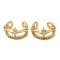 Rack Plating Brass Micro Pave Cubic Zirconia Star Cuff Earrings, Non Piercing Earrings, Cadmium Free & Lead Free, Real 18K Gold Plated, 14.5x13.5x7.5mm