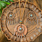 Bohemian Style Alloy & Wood & Synthetic Turquoise Pendant Necklaces & Dangle Earrings Sets, Woven Web with Feather, Red Copper, 400mm