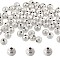 SUNNYCLUE 1 Box 100PCS 8mm Silver Spacer Beads Small Round Brass Beads Alloy Textured Metal Shiny Seamless Tiny Rondelle Loose Spacer Beads for Jewelry Making Beading Kit Bracelets Supplies