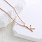 Stainless Steel Letter Pendant Necklaces for Women Men, Rose Gold, Letter K