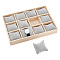 PH PandaHall 12 Slots Wooden Watch Organizer Tray Watch Display Holder with Removable Velvet Pillows, Stackable Jewelry Bracelet Storage Tray for Drawer Watch Display Showcase, Grey