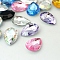 Acrylic Rhinestone Pointed Back Cabochons, Faceted Drop, Mixed Color, 18x13x5.5mm
