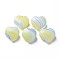Handmade Blown Glass Globe Beads, Stripe Pattern, Heart, Yellow, 19.5~20.5x20~23x11~14mm, Hole: 1.4~1.6mm