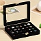 Flock with Glass Jewelry Display Box, Deep Pink, 20x15x5cm