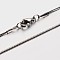 Non-Tarnish 304 Stainless Steel Snake Chain Necklaces, with Lobster Clasps, Stainless Steel Color, 15.7 inch(39.9cm), 1.5x0.5mm