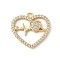 Brass Micro Pave Cubic Zirconia Pendants, Heart Shape Charms, Rack Plating, Lead Free & Cadmium Free, Real 18K Gold Plated, 18x19x3mm, Hole: 1.6mm