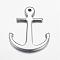 Tarnish Resistant 304 Stainless Steel Pendants, Anchor, Stainless Steel Color, 32x26x2mm, Hole: 2mm