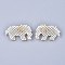 Handmade Seed Beads Pendants, with Elastic Thread, Loom Pattern, Elephant, Silver, 16x24~26x1.5mm
