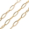 304 Stainless Steel Link Chains, Soldered, with Spool, Ion Plating(IP), Horse Eye, Real 18K Gold Plated, 9x4x0.8mm, about 32.81 Feet(10m)/Roll