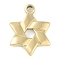 Ion Plating(IP) 304 Stainless Steel Pendants, Manual Polishing, Star of David Charm, Real 18K Gold Plated, 16.5x12x2mm, Hole: 1.6mm