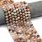 Natural Black Gold Rutilated Quartz Beads Strands, Faceted, Rondelle, with Seed Beads, 8.5~10x5.5~6.5mm, Hole: 1mm, about 43~45pcs/strand, 15.35''(39cm)