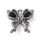 Brass Micro Pave Cubic Zirconia Pendants, Butterfly, Black, 20x20x4.5mm, Hole: 1.5x4.5mm