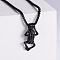 Cool 304 Stainless Steel Skeleton Pendant Necklaces for Fashionable Men, Hip-hop Street Style Accessory, Black