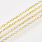 Iron Cable Chains, Soldered, with Spool, Flat Oval, Golden, 2x1.5x0.3mm, about 100yard/roll