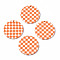 Opaque Cellulose Acetate(Resin) Pendants, Flat Round with Grid Pattern, Coral, 27.5x27.5x2.5mm, Hole: 1.4mm