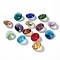 Glass Charms, Faceted, Cone, Mixed Color, 14x7mm, Hole: 1mm