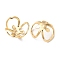 Brass Bead Caps, Cadmium Free & Nickel Free & Lead Free, 3-Petal Flower, Real 18K Gold Plated, 13x13.5x7mm, Hole: 1mm