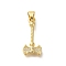 Rack Plating Brass Micro Pave Cubic Zirconia Pendants, Long-Lasting Plated, Lead Free & Cadmium Free, Tool Charms, Real 18K Gold Plated, Double-Sided Axe, 20.5x10x2.5mm, Hole: 4x3.5mm