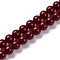 Baking Paint Glass Beads, Round, Red, 5mm, Hole: 0.6mm, about 80pcs/strand, 15.87''(40.3cm)