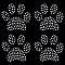 Paw Print Hotfix Glass Rhinestone, Iron on Patches Applique, For Shoes, Gartment and Bags Decoration, Clear AB, 48x51x1mm