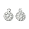 Non-Tarnish 304 Stainless Steel Charms, Daisy Charms, Stainless Steel Color, 13x9.5x1.3mm, Hole: 1.6mm